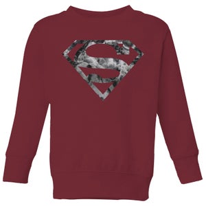 Marble Superman Logo Kids' Sweatshirt - Burgundy