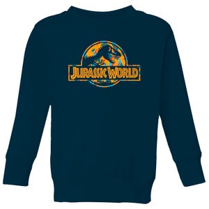 Jurassic Park Logo Tropical Kids' Sweatshirt - Navy