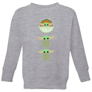 The Mandalorian The Child Poses Kids' Sweatshirt - Grey