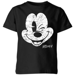 Camiseta Worn Face de Mickey Mouse Disney para niños - Negro