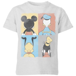 Disney Donald Duck Mickey Mouse Pluto Goofy Tiles Kids' T-Shirt - Grey