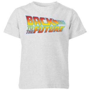 Back To The Future Classic Logo Kids' T-Shirt - Grey