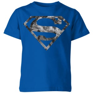 Marble Superman Logo Kids' T-Shirt - Blue