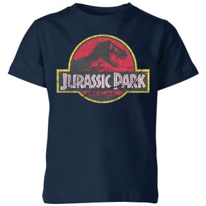 Jurassic Park Logo Vintage Kids' T-Shirt - Navy