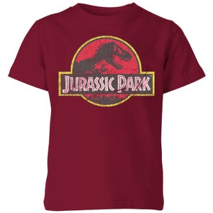 Jurassic Park Logo Vintage Kids' T-Shirt - Burgundy