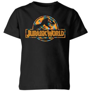 Jurassic Park Logo Tropical Kids' T-Shirt - Black
