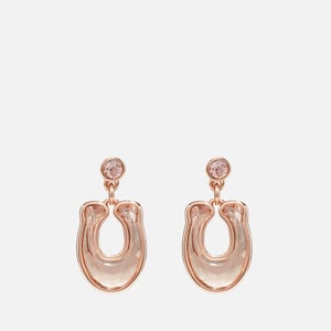 Coach Faceted Crystal C Drop Earrings