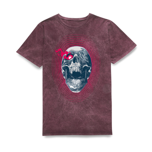 Grimmfest 2022 Skull Unisex T-Shirt - Burgundy Acid Wash