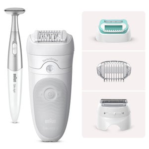Braun Silk-épil 5 5-825 Epilierer für Einsteigerinnen, Weiß/Grau