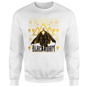 Black Adam Gold Christmas Christmas Jumper - White