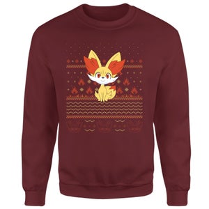 Pokemon Fynx Weihnachtspullover – Burgund