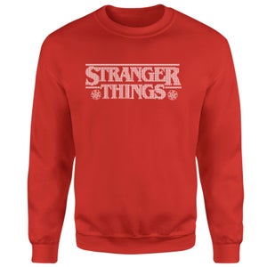 Stranger Things Fairisle Logo Weihnachtspullover – Rot