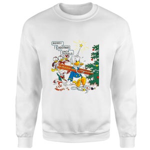 Disney Unca Donald Weihnachtspullover – Weiß