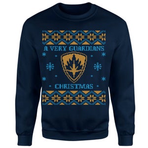 Marvel A Very Guardians Christmas Christmas Jumper - Navy