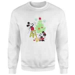 Disney Mickey Mouse Christmas Tree Christmas Jumper - White