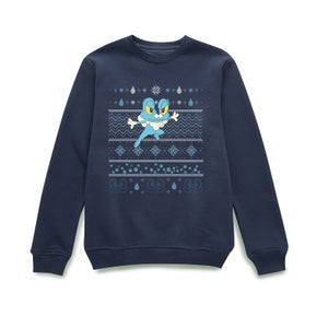 Jersey navideño Froakie de Pokemon - Azul marino
