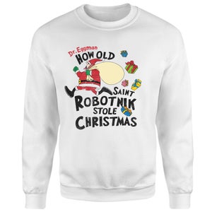 Sonic The Hedgehog Old Saint Robotnik Christmas Jumper - White