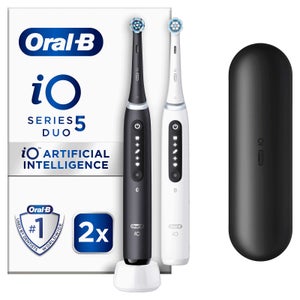 Oral B iO5 Black & White Electric Toothbrushes Designed By Braun, Duo Pack