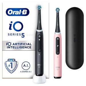Oral B iO5 Black & Pink Electric Toothbrushes Designed By Braun, Duo Pack