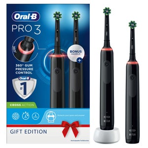 Oral-B Pro 3900 Duo Pack of Two Electric Toothbrushes Black & Black