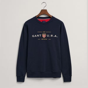 Gant Banner Shield Cotton-Blend Jersey Sweatshirt