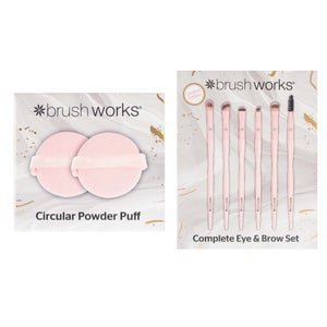 Brushworks Eye&Brow Set & Powder Puff
