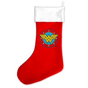 Calcetín navideño con logotipo de Wonder Woman Comic