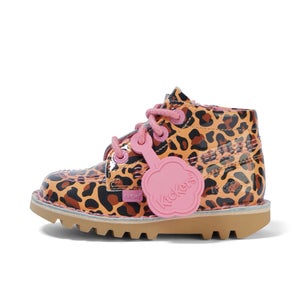 Infant Girls Kick Hi Leopard Patent Leather Brown