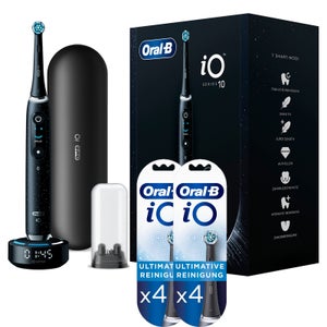 Oral-B iO Series 10 Elektrische Zahnbürste Cosmic Black met 8 Aufsteckbürsten