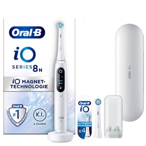 Oral-B iO Series 8N Elektrische Zahnbürste White Alabaster mit 4 Aufsteckbürsten