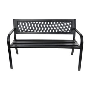 Black Steel Garden Bench