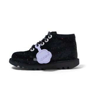 Infant Girls Kick Hi Glitter Textile Velvet Black