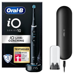 Oral-B iO Series 10 Elektrische Zahnbürste, Lade-Reiseetui, Cosmic Black