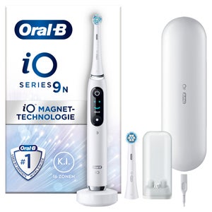 Oral-B iO Series 9 Elektrische Zahnbürste, Lade-Reiseetui, White Alabaster