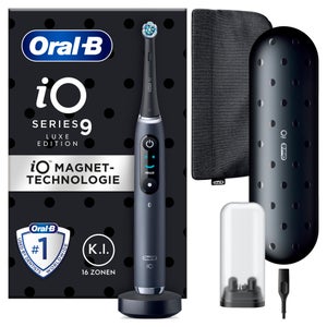 Oral-B iO Series 9 Luxe Edition Elektrische Zahnbürste, Lade-Reiseetui, Black Onyx