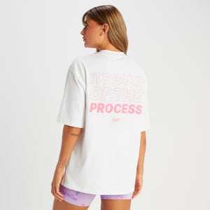 MP Slogan T-Shirt – Weiß/Pink