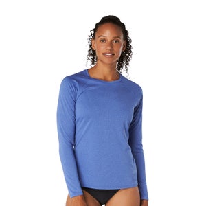 Women's Solid Heather Long Sleeve Crew Neck Rashguard
