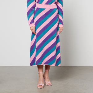 Olivia Rubin Emma Striped Cotton-Jacquard Skirt
