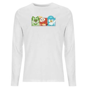 Pokémon 1st Starters Panels Unisex Long Sleeve T-Shirt - White