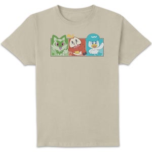 Pokémon 1st Starters Panels Unisex T-Shirt - Cream