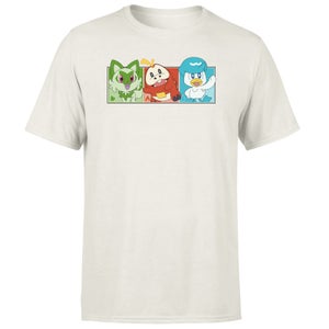 Pokémon 1st Starters Panels Unisex T-Shirt - Cream