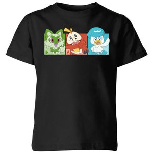 Pokemon 1st Starters Panels T-shirt pour Enfants - Noir