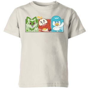 Pokemon 1st Starters Panels T-shirt pour Enfants - Crème