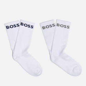BOSS Bodywear Two-Pack Logo-Intarsia Cotton-Blend Socks