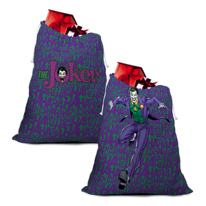 Saco navideño con el logotipo del Joker