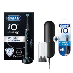 Oral-B iO 10 Elektrische Tandenborstel Cosmic Zwart + 8 Opzetborstels