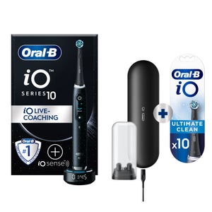 Oral-B iO 10 Elektrische Tandenborstel Cosmic Zwart + 10 Opzetborstels