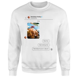 Christmas Turkey Messages Christmas Jumper - White