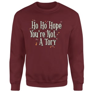 Ho Ho Hope Your're Not A Tory Christmas Jumper - Burgundy