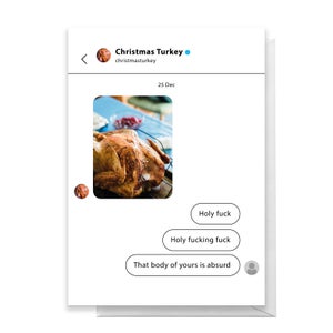 Christmas Turkey Flirting Greetings Card
